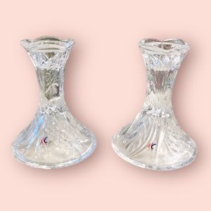 Vintage Crystal Candle Holders by Magic Cristal, Grand Millennial, MCM, Art Deco
